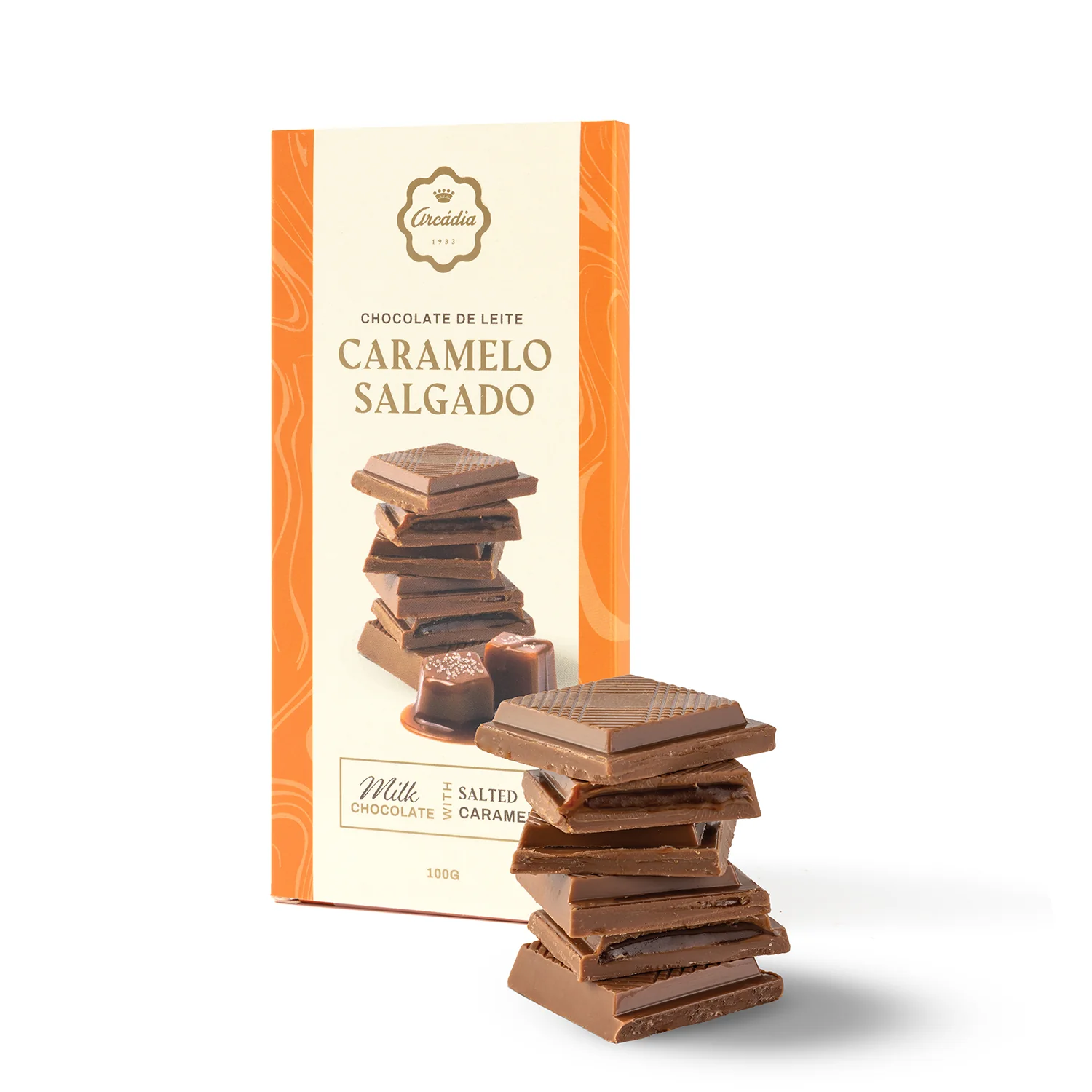 Tablete - Chocolate de Leite e Caramelo Salgado